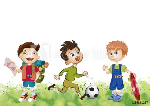 Picture of Active boys Illustration Background